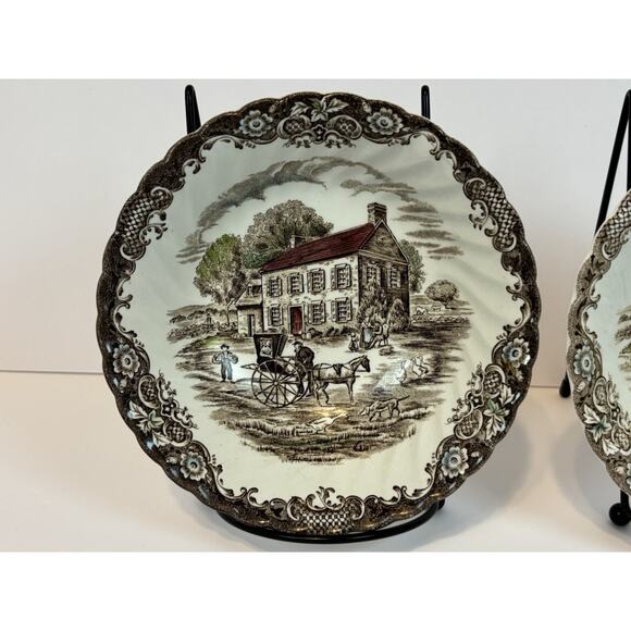 Johnson Brothers Heritage Hall Cereal Bowls Soup Pennsylvania Fieldstone 4 Set - Picture 6 of 10